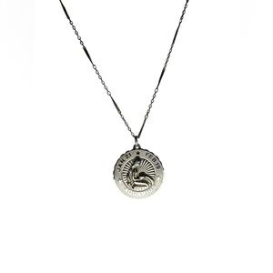 Crea Ster Vintage Zodiac Aquarius Pendant with Monet Chain
